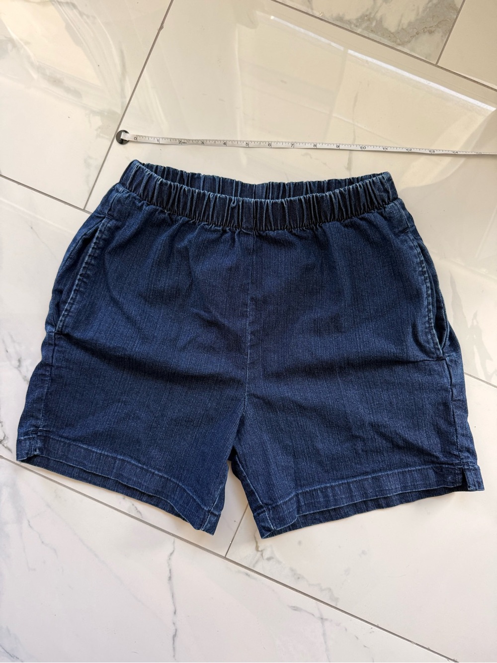 Women’s Hawaiian-Wear Denim Elastic High-Waist Shorts